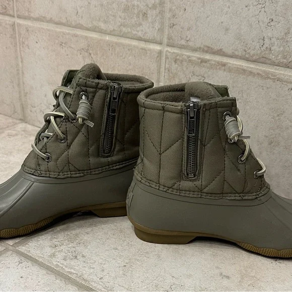 Sperry Khaki Lace-Up Duck Boots - Picture 2 of 8